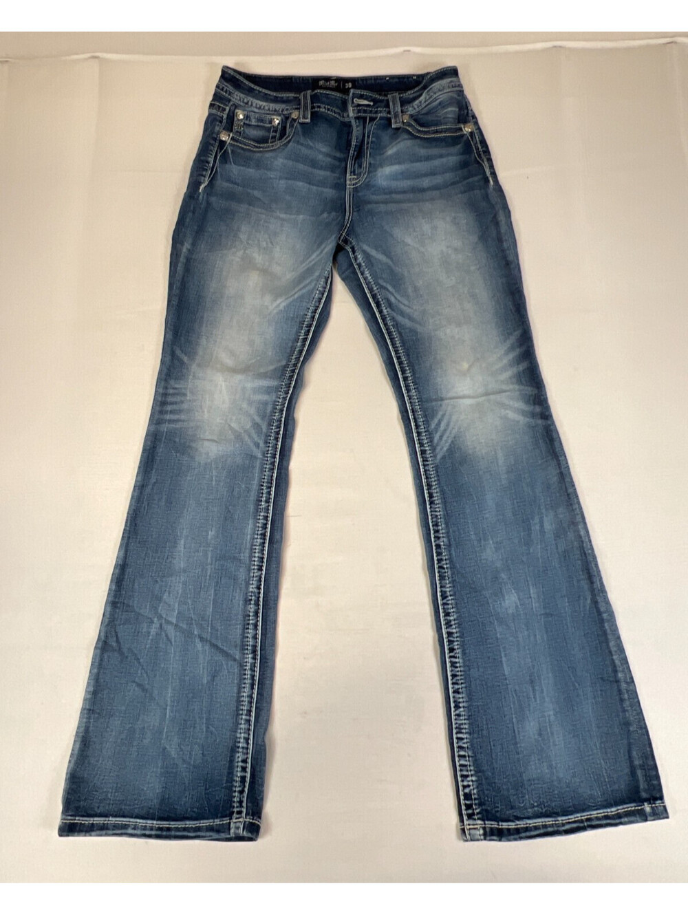 Miss Me Women's 30  Blue Curvy Boot Cut Denim Jeans